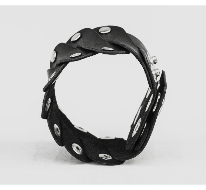 Широкий шкіряний браслет, код 4678