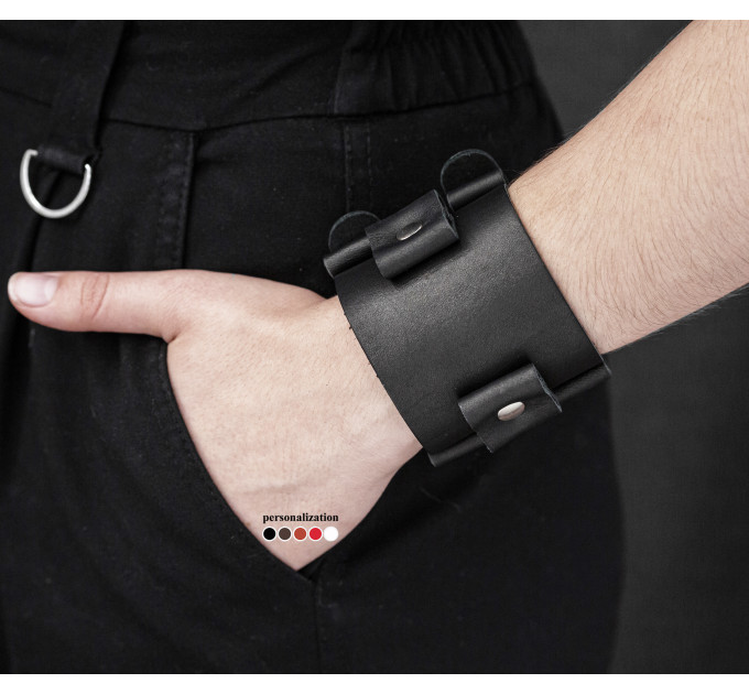 Широкий шкіряний браслет, 6000