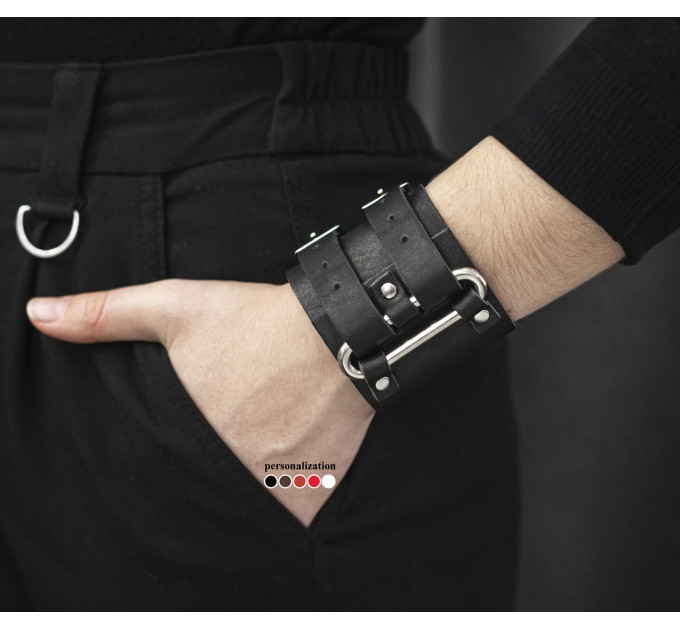 Широкий шкіряний браслет, 6108