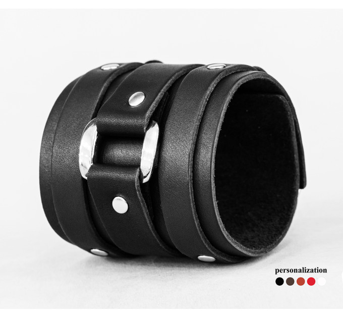 Широкий шкіряний браслет, 6707