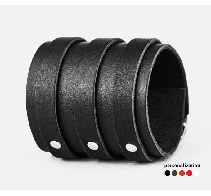 Широкий шкіряний браслет, 6715