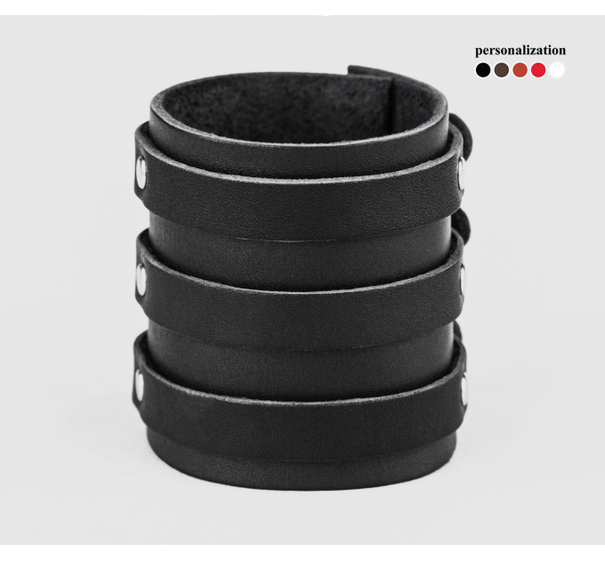 Широкий шкіряний браслет, 6715