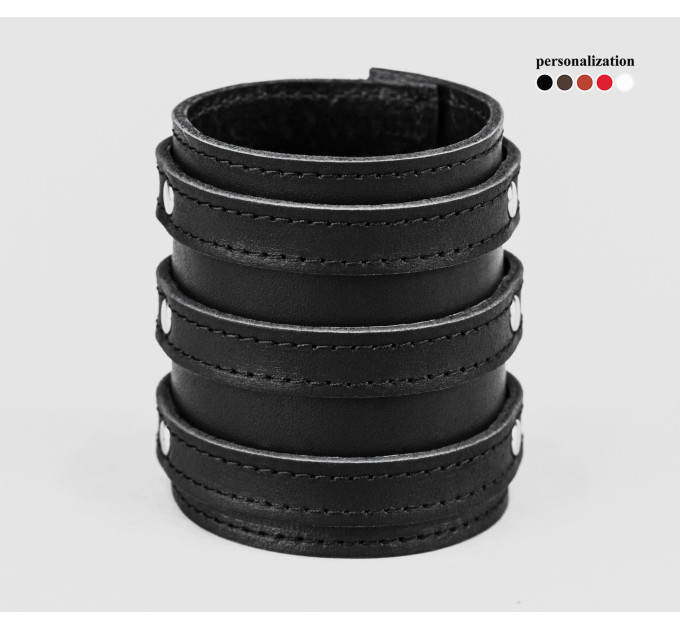 Широкий шкіряний браслет, 6715ст