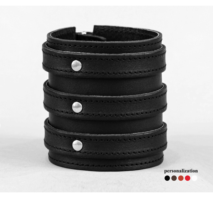 Широкий шкіряний браслет, 6715ст