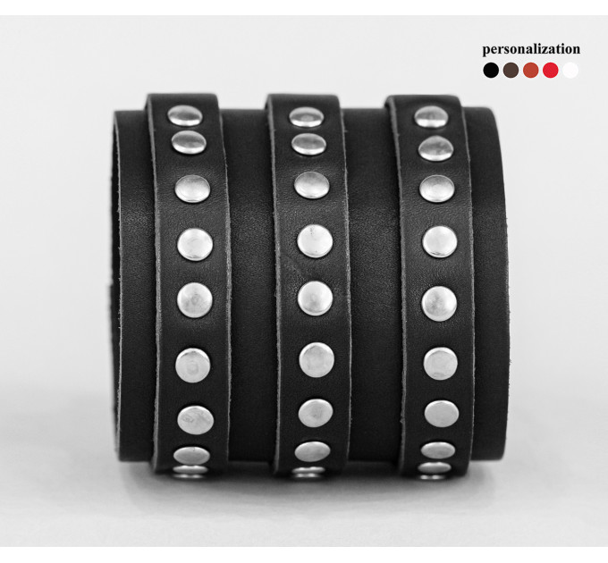 Широкий шкіряний браслет, 6718