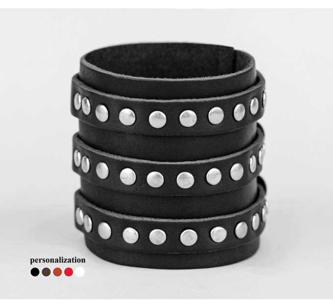 Широкий шкіряний браслет, 6718