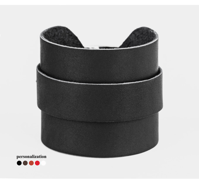 Широкий шкіряний браслет, 8010