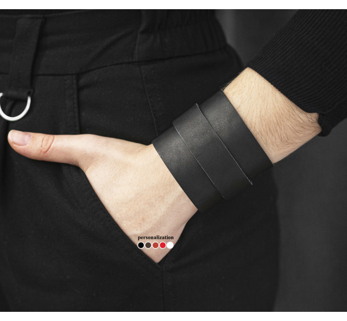 Широкий шкіряний браслет, 8010