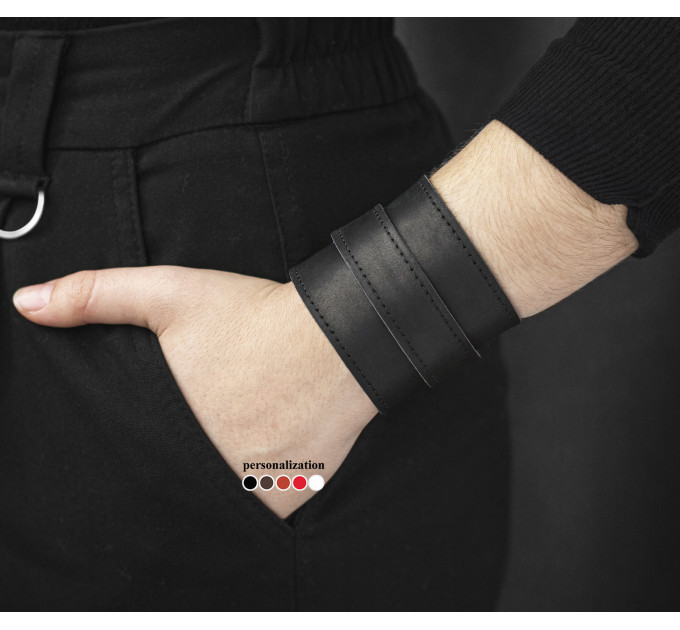 Широкий шкіряний браслет, 8010ст