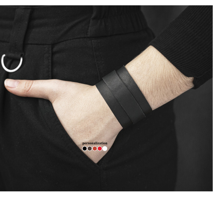 Широкий шкіряний браслет, 8020