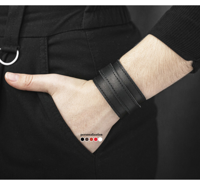 Широкий шкіряний браслет, 8020ст