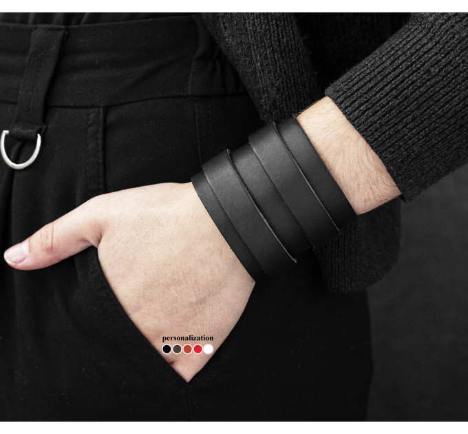 Широкий шкіряний браслет, 8030