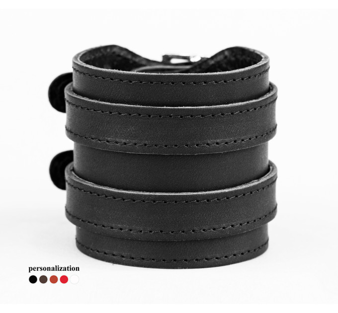 Широкий шкіряний браслет, 8030ст