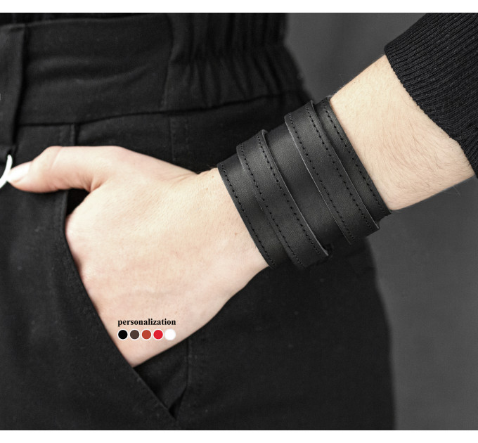 Широкий шкіряний браслет, 8030ст