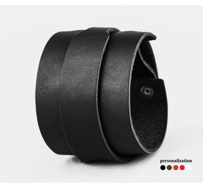 Широкий шкіряний браслет, 8040