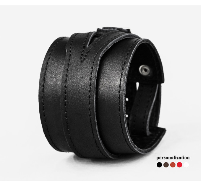 Широкий шкіряний браслет, 8040ст