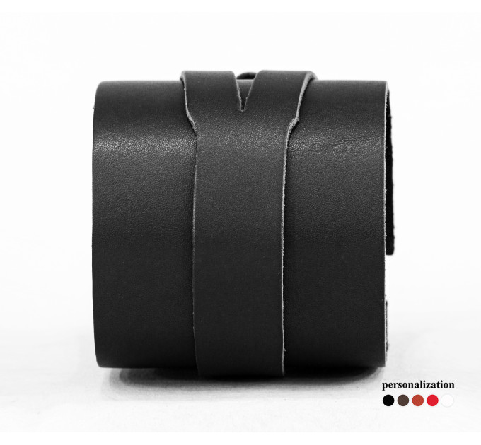 Широкий шкіряний браслет, 8045