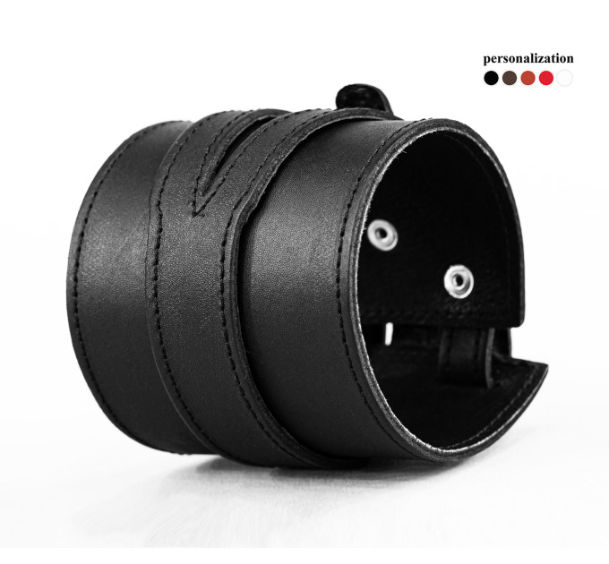 Широкий шкіряний браслет, 8045ст