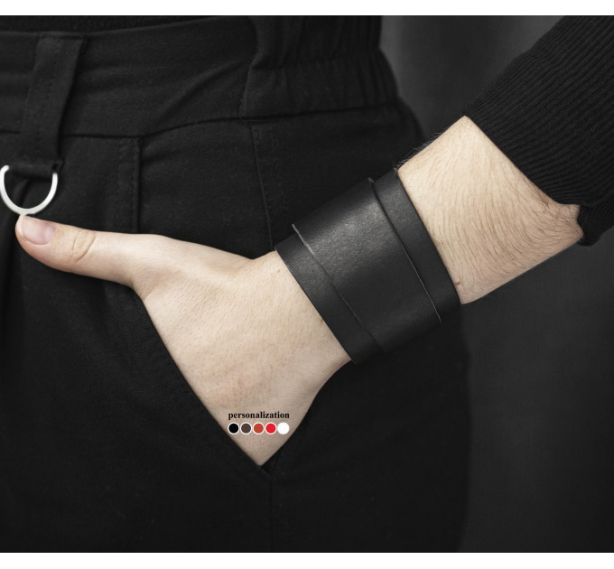 Широкий шкіряний браслет, 8200